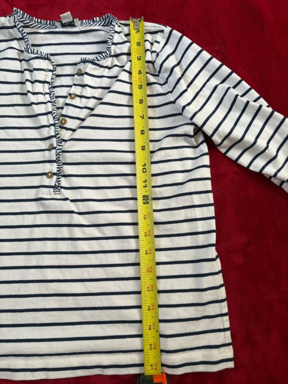 J.Crew Striped Long Sleeve 100% Cotton Tee: Size XS